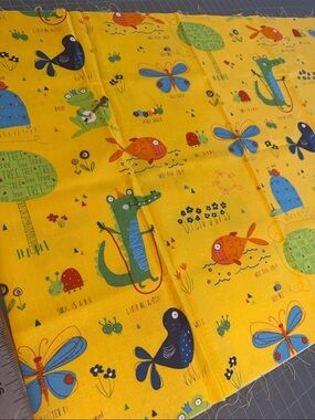 Moda Yellow Animal & Nature Print Cotton Fabric